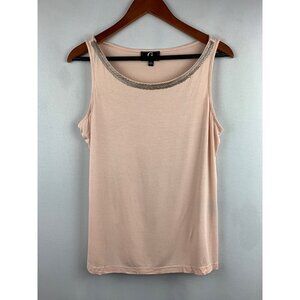 G By Giuliana Sleeveless Tank Top With Embellished Neckline S